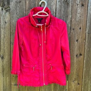WHITE House Black Market beautiful pink WOMENS  JACKET full zip size 6